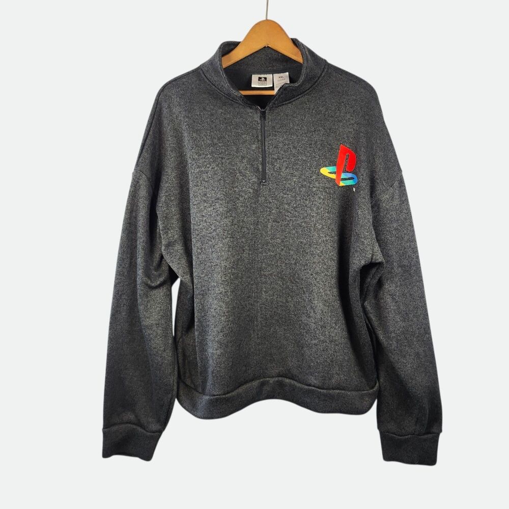 Sony Gamer Playstation‎ Men's Pullover 1/4 Zip Sweater Sz XXL 2022